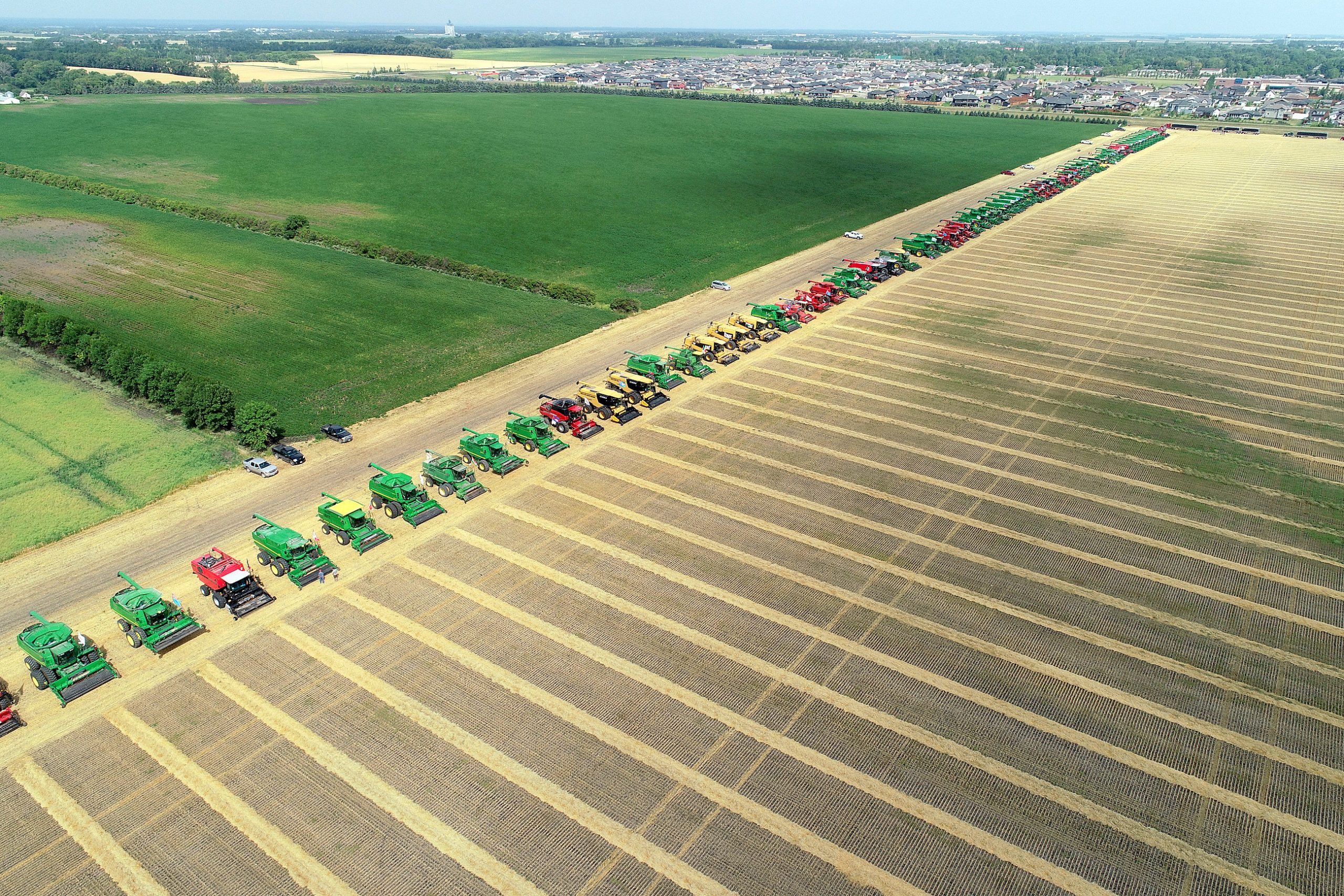 World record: Most combines working in one field