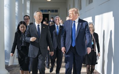 US president Donald Trump and Chinese vice premier Liu He have signed a preliminary trade agreement. Photo: Flickr