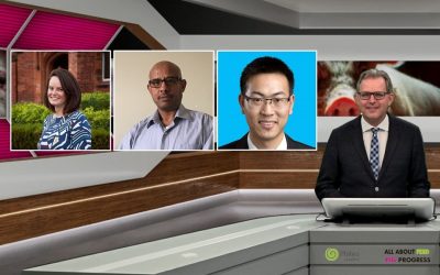 The line-up of the webinar with speakers Dr Megan Edwards, Dr Tadele Kiros and Shen Fei Long. - Photo: Company Webcast
