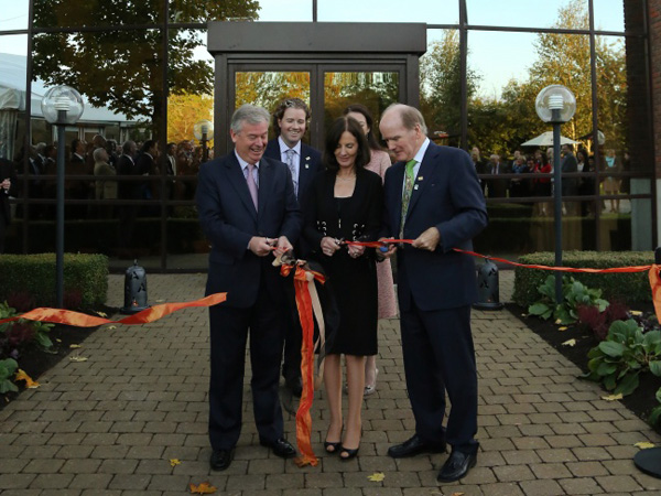(from left to right) David Byrne, former EU Commissioner for Food Safety, joins Deirdre Lyons, Alltech s co-founder and director of corporate image and design, and Dr. Pearse Lyons, president and founder of Alltech.