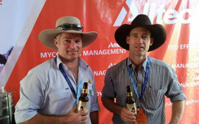 Jake Bourne, CRT Queensland key account manager, joined Nathan O'Brien, Lienert national sales manager, at Beef Australia, where Lienert launched Blueprint, a new genetics-based nutrition program for beef.