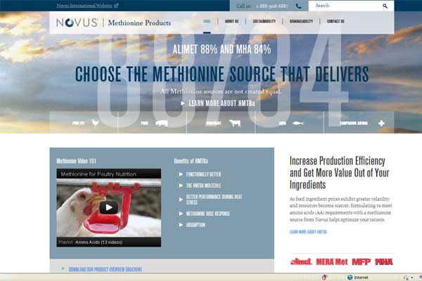 Novus launches new methionine website