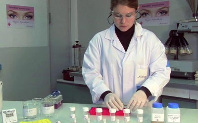 Extract from one the training videos illustrating a specific test developed to show enzyme effect on different raw materials