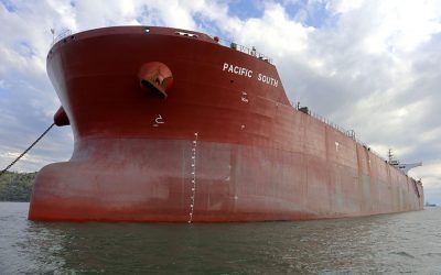 The super vessel came from the port of Shanghai, in China, and arrived in the Bay of Paranaguá last June 1st.  Photo: claudio Neves