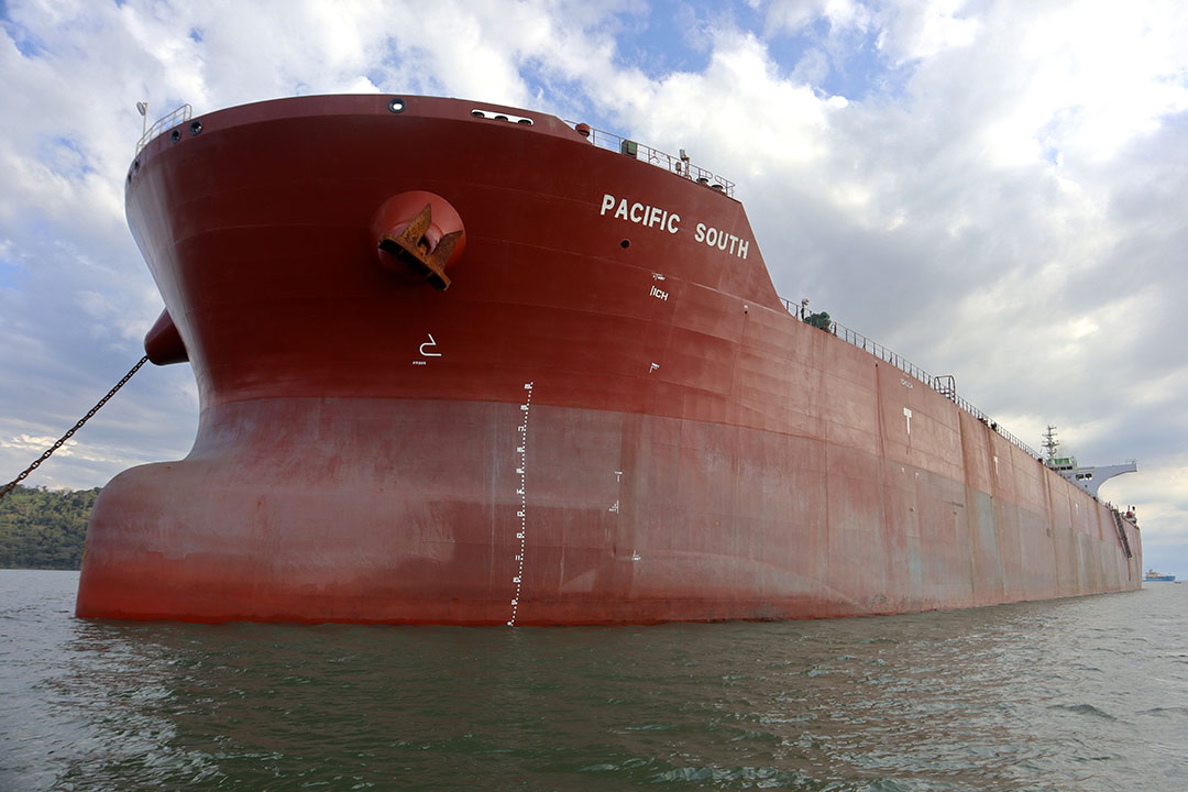 The super vessel came from the port of Shanghai, in China, and arrived in the Bay of Paranaguá last June 1st.  Photo: claudio Neves