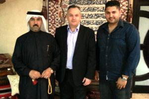 Regional Manager William Stewart (centre) with the Directors of BVC, Hamza Ali Almadhoob (left) and Mohamed Hamza Almadhoob (right)