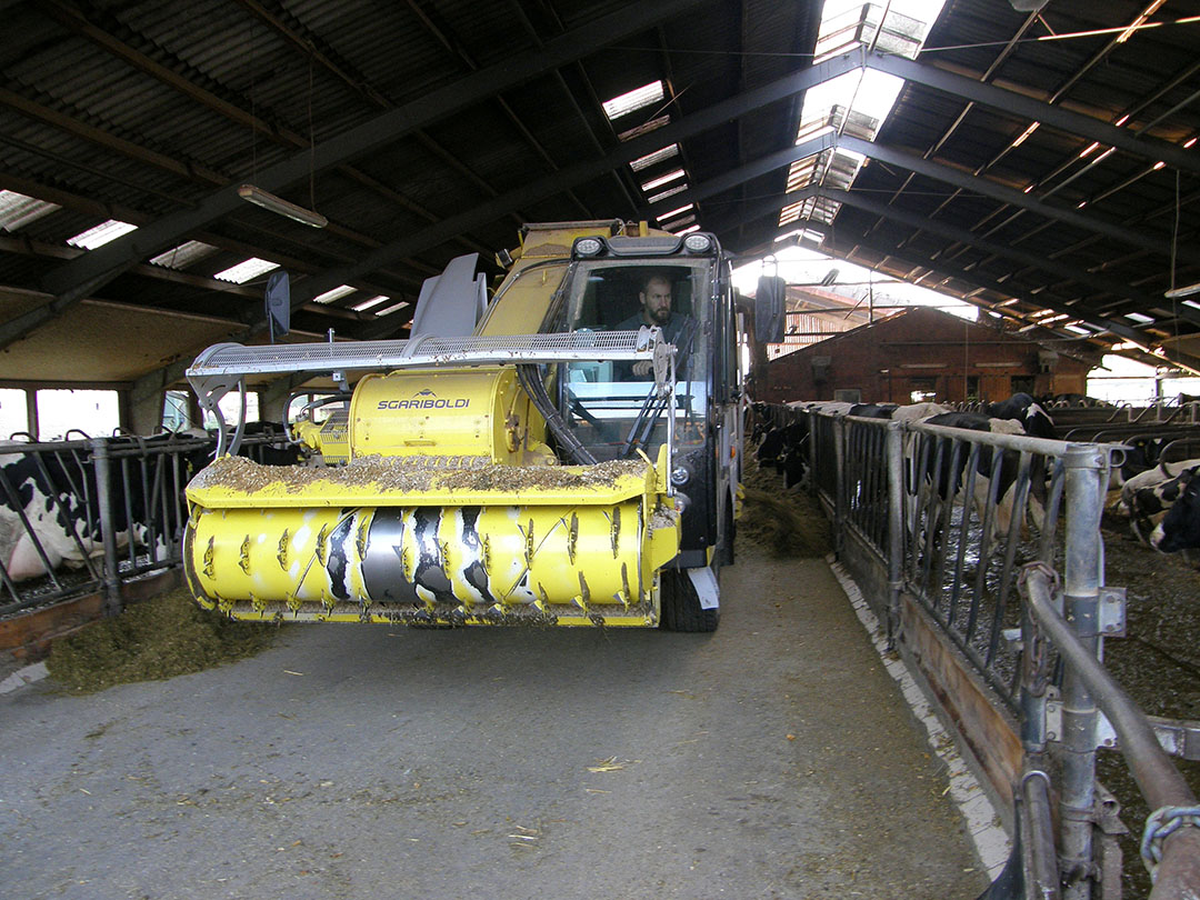 Carsten feeds a mixed ration on his farm near Kassel. Photo: Chris McCullough