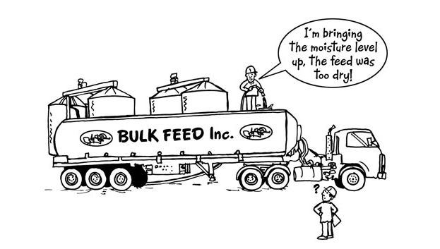 Moisture control in feed