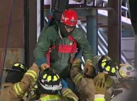 Man rescued after eight hours trapped in corn bin