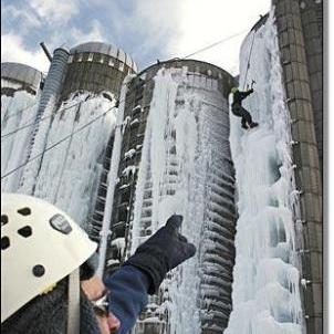 Grain silos used by rural mountain climbers