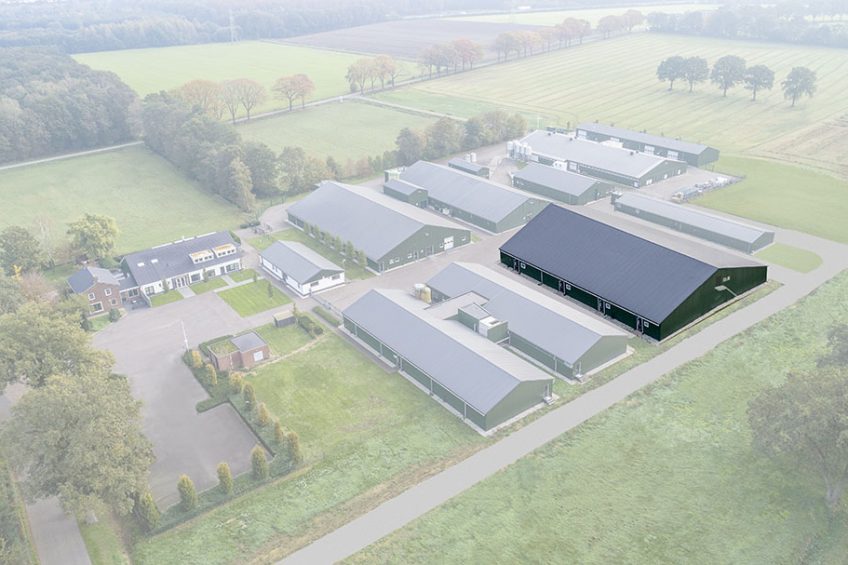 Aerial view of the Swine Research Centre, where the new unit is highlighted. Photo: Trouw Nutrition