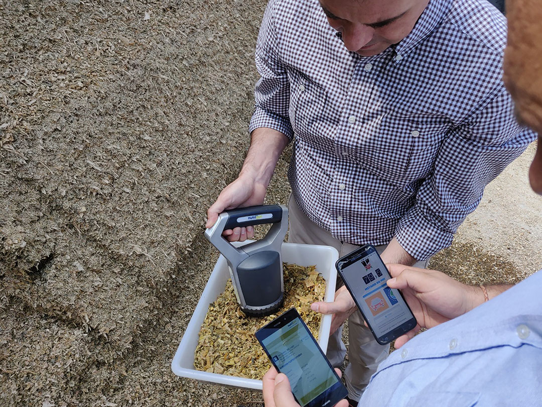 Storage and the weather can impact feed quality. The NutriOpt On-site Adviser is a great tool to quickly see if the silage has the nutritional composition you think it has. Photo: Trouw Nutrition