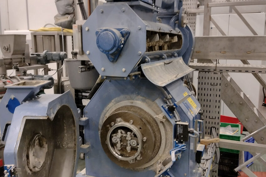 The pelletiser of the pilot plant at Wageningen University, which is the property of Zetadec.