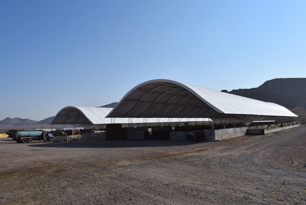 Outside view of the big barns.