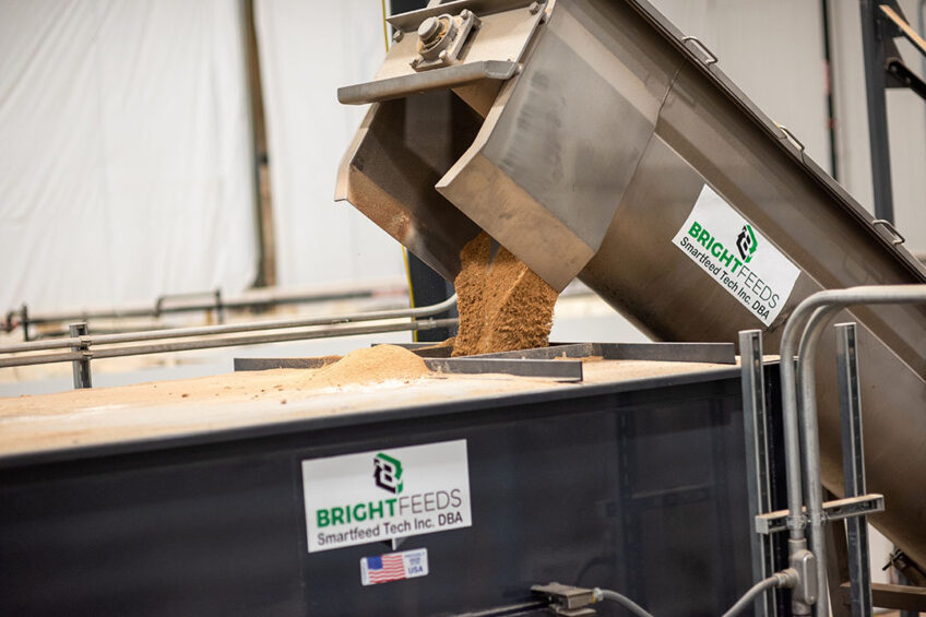 The company has patented a process that converts various types of food waste, wet or dry, packaged or not packaged, into a granular meal ingredient. Photo: Bright Feeds